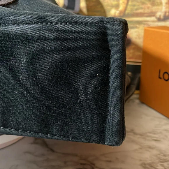 HERMES Fourre Tout MM Tote Bag Handbag Canvas Black and Gray. MOMMA NOT THE BABY - Picture 10 of 16